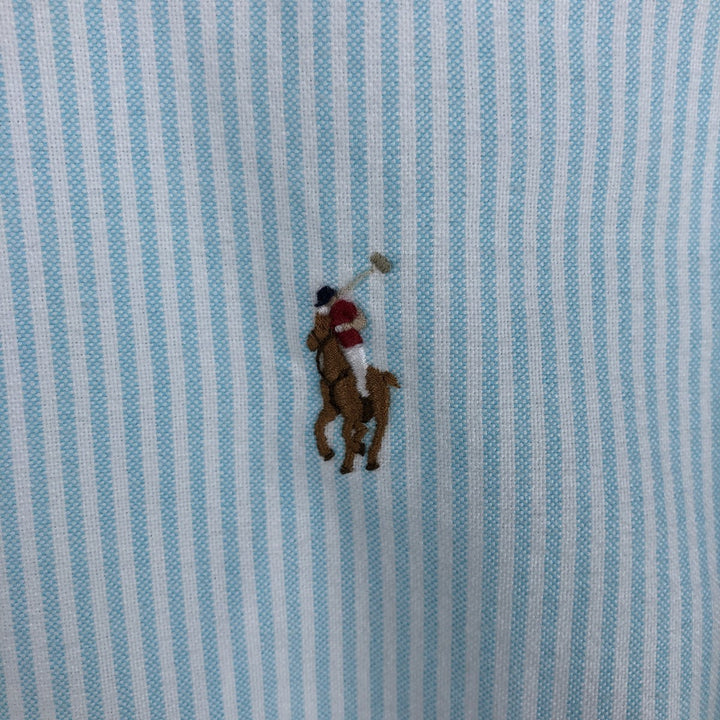 Ralph Lauren Classic Fit Long Sleeve Button-Down Striped Shirt, Women's Size Medium cotton Blue type light blue Vintage Second Hand