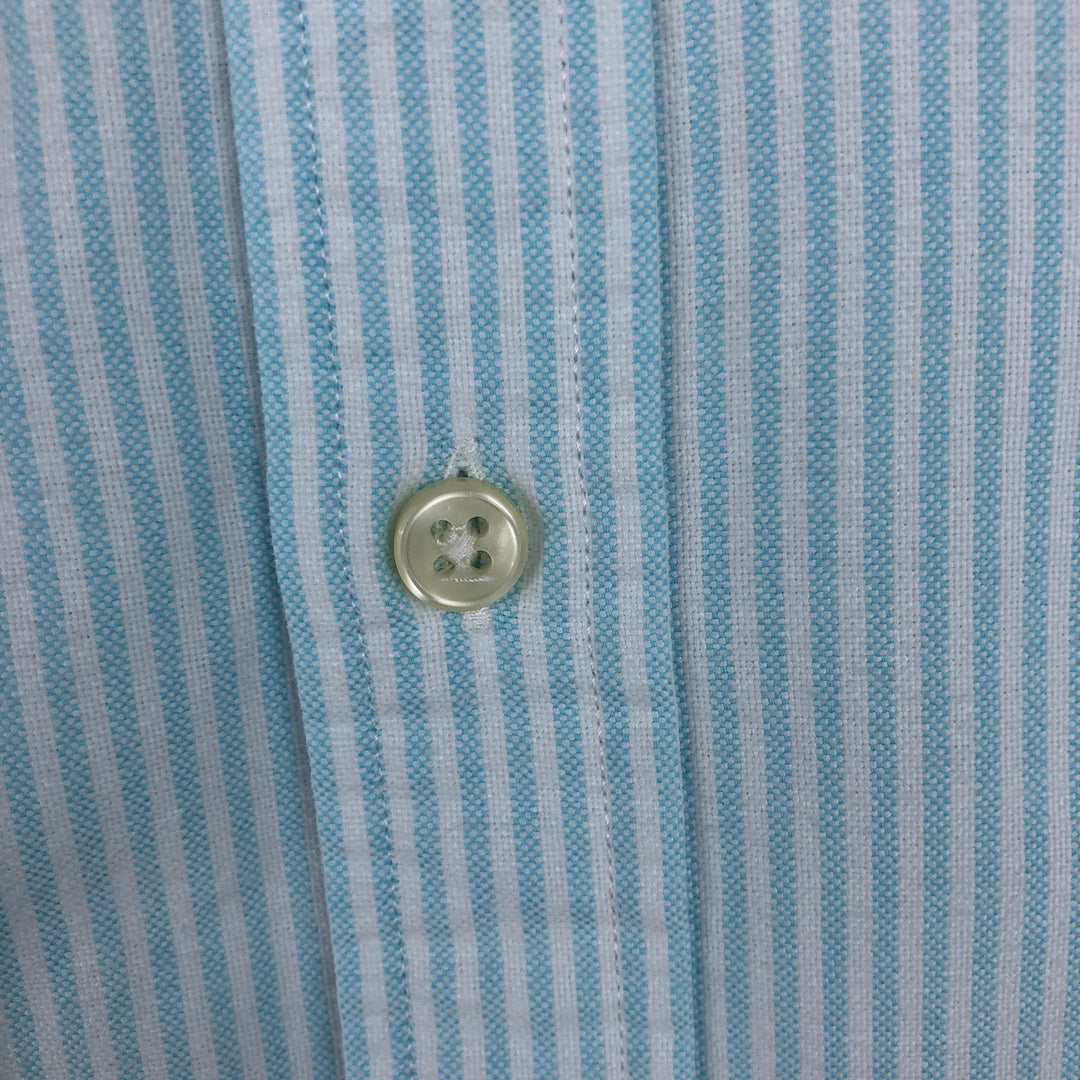 Ralph Lauren Classic Fit Long Sleeve Button-Down Striped Shirt, Women's Size Medium cotton Blue type light blue Vintage Second Hand