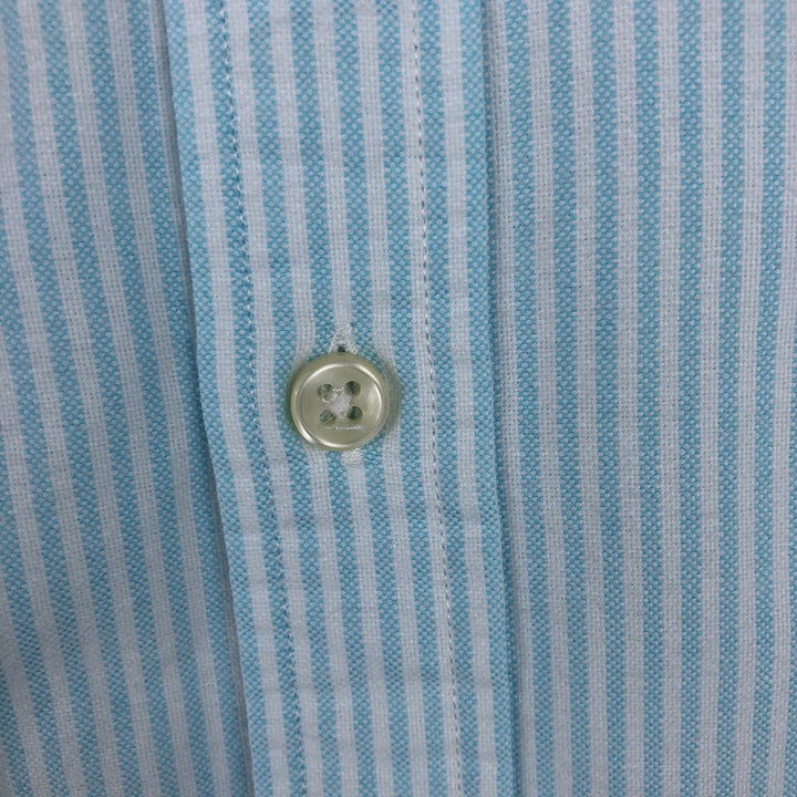 Ralph Lauren Classic Fit Long Sleeve Button-Down Striped Shirt, Women's Size Medium cotton Blue type light blue Vintage Second Hand