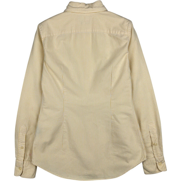 Ralph Lauren CUSTOM FIT Long-Sleeve Button-Down Striped Shirt, Women's Size XS (approx.) cotton yellow type Vintage Second Hand