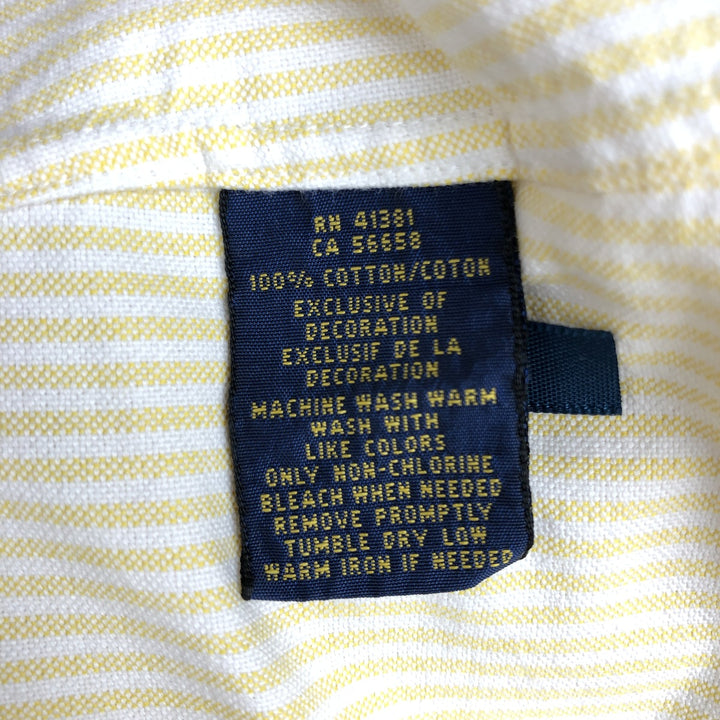 Ralph Lauren CUSTOM FIT Long-Sleeve Button-Down Striped Shirt, Women's Size XS (approx.) cotton yellow type Vintage Second Hand