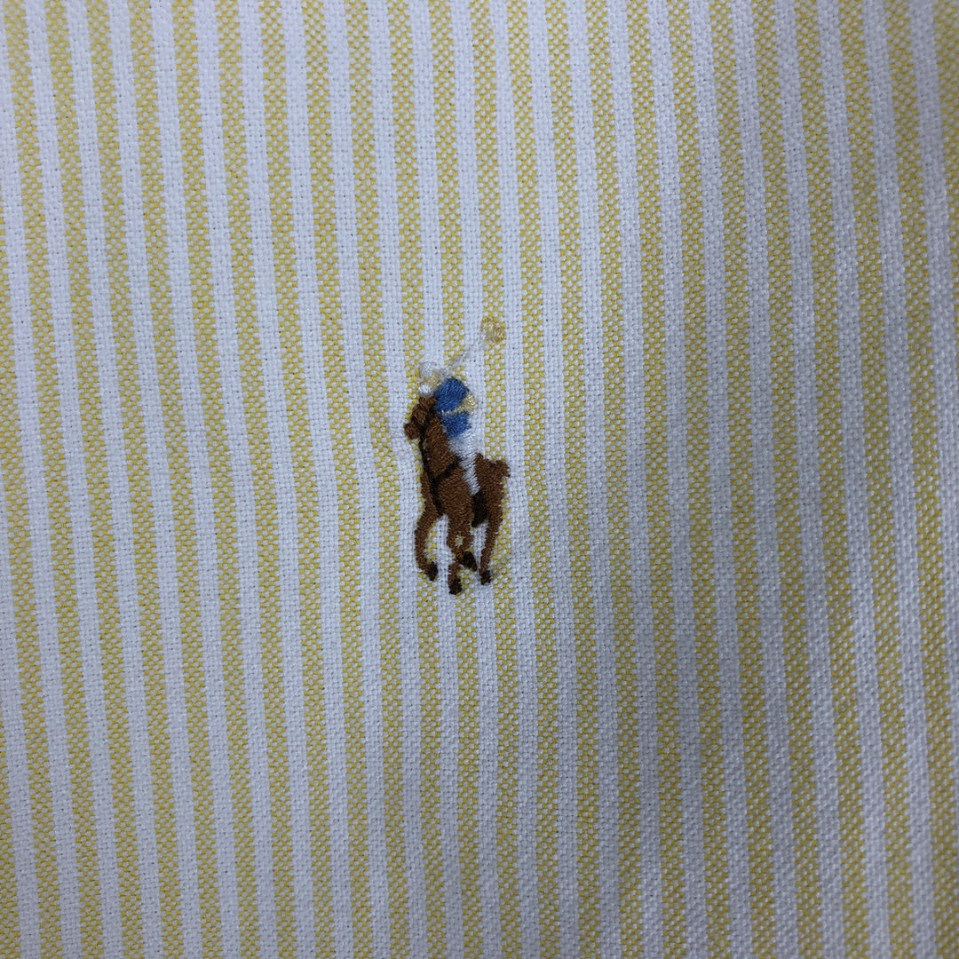 Ralph Lauren CUSTOM FIT Long-Sleeve Button-Down Striped Shirt, Women's Size XS (approx.) cotton yellow type Vintage Second Hand