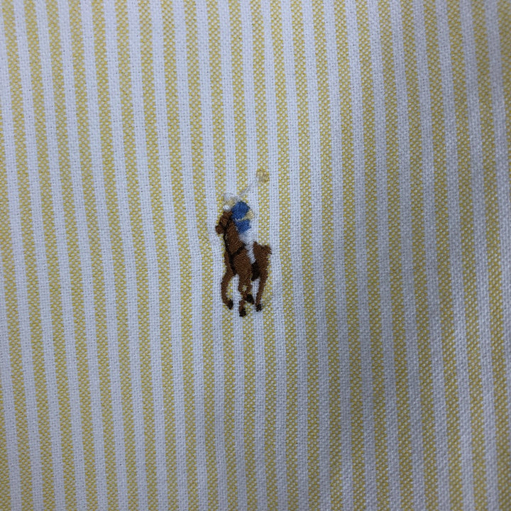 Ralph Lauren CUSTOM FIT Long-Sleeve Button-Down Striped Shirt, Women's Size XS (approx.) cotton yellow type Vintage Second Hand
