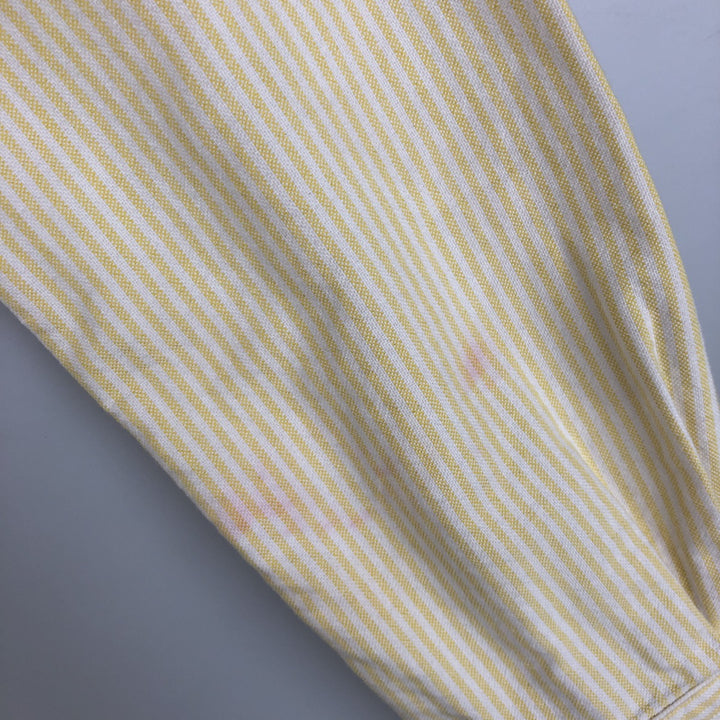 Ralph Lauren CUSTOM FIT Long-Sleeve Button-Down Striped Shirt, Women's Size XS (approx.) cotton yellow type Vintage Second Hand