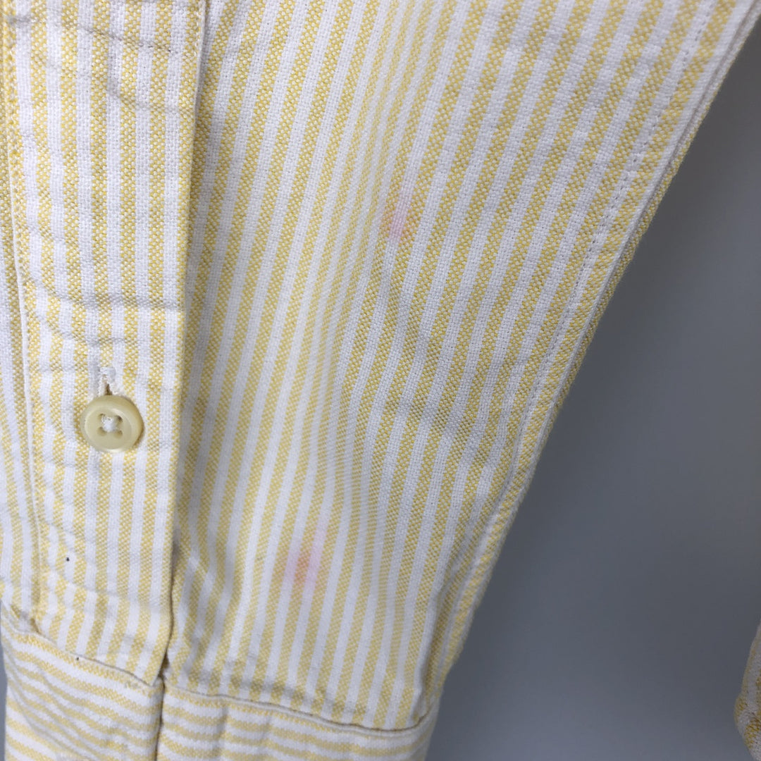Ralph Lauren CUSTOM FIT Long-Sleeve Button-Down Striped Shirt, Women's Size XS (approx.) cotton yellow type Vintage Second Hand