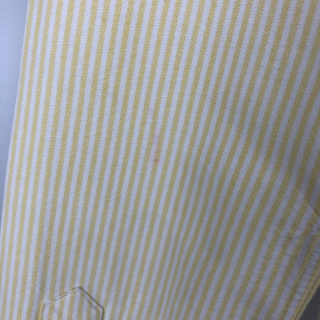 Ralph Lauren CUSTOM FIT Long-Sleeve Button-Down Striped Shirt, Women's Size XS (approx.) cotton yellow type Vintage Second Hand