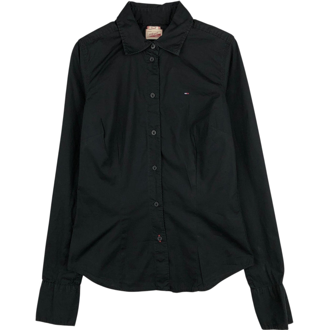 Tommy Hilfiger Denim Long-Sleeve Cotton Shirt, Women's Size S (approx.) cotton black type Vintage Second Hand