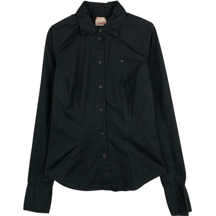 Tommy Hilfiger Denim Long-Sleeve Cotton Shirt, Women's Size S (approx.) cotton black type Vintage Second Hand