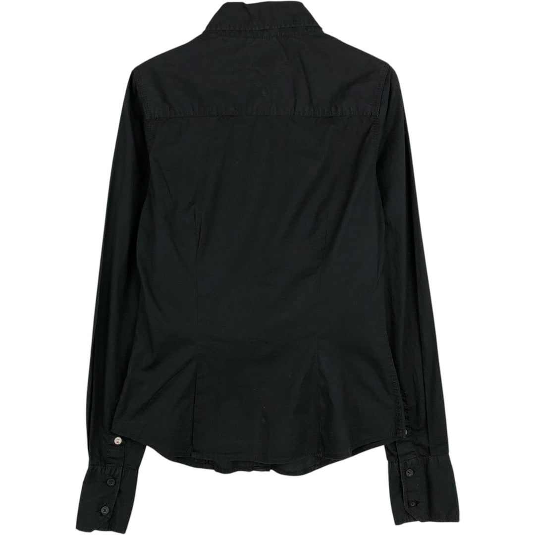 Tommy Hilfiger Denim Long-Sleeve Cotton Shirt, Women's Size S (approx.) cotton black type Vintage Second Hand