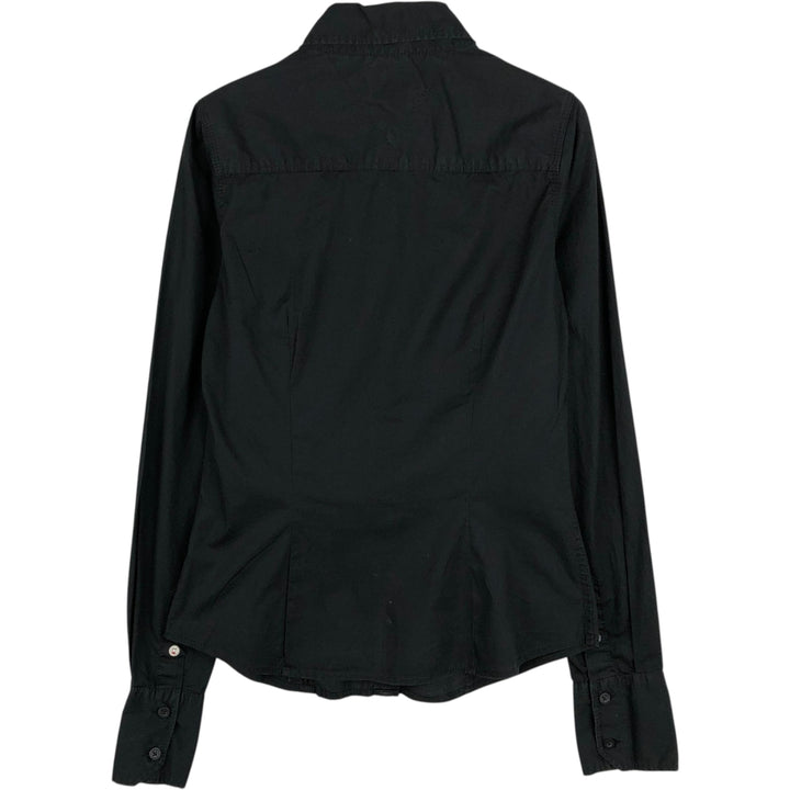 Tommy Hilfiger Denim Long-Sleeve Cotton Shirt, Women's Size S (approx.) cotton black type Vintage Second Hand