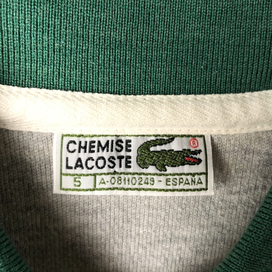 1970'S Lacoste Chemise French Lacoste Long-Sleeve Rugby Shirt, Men's Size L (approx.) cotton gray type Vintage Second Hand