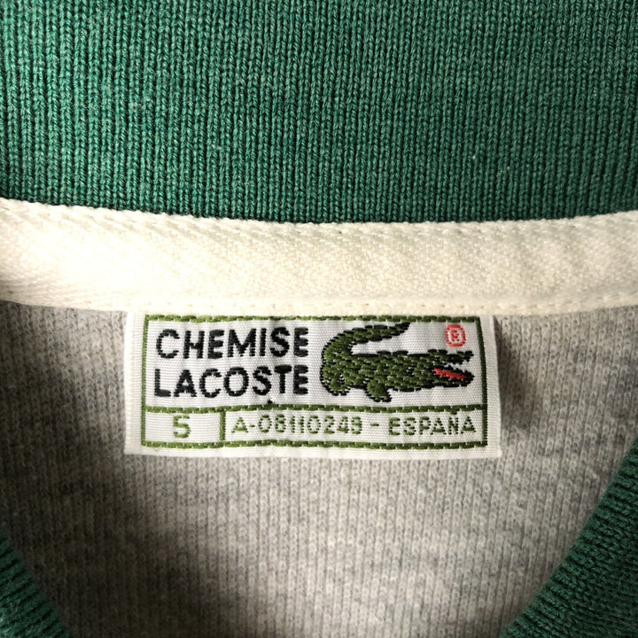 1970'S Lacoste Chemise French Lacoste Long-Sleeve Rugby Shirt, Men's Size L (approx.) cotton gray type Vintage Second Hand