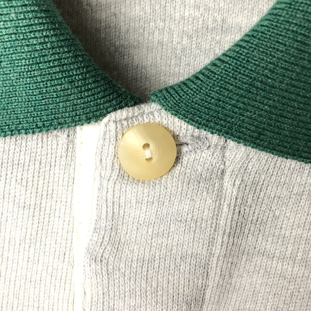 1970'S Lacoste Chemise French Lacoste Long-Sleeve Rugby Shirt, Men's Size L (approx.) cotton gray type Vintage Second Hand