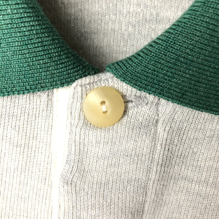 1970'S Lacoste Chemise French Lacoste Long-Sleeve Rugby Shirt, Men's Size L (approx.) cotton gray type Vintage Second Hand