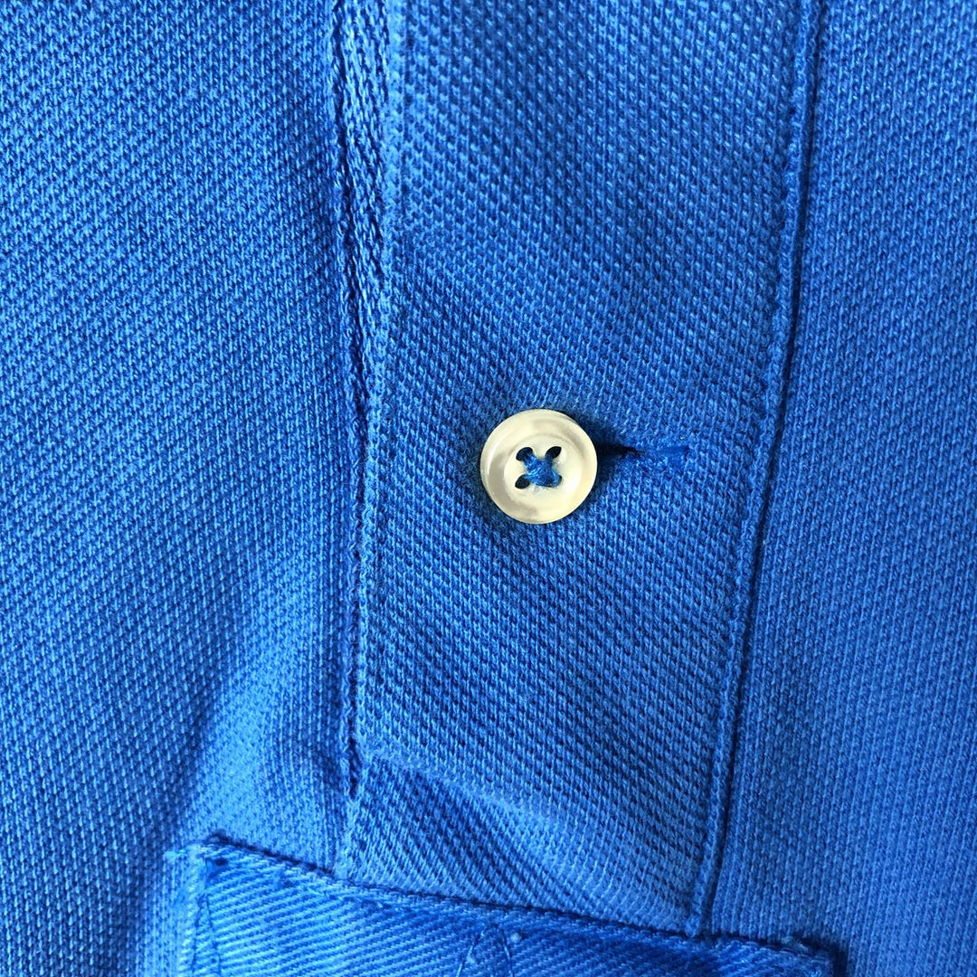 Ralph Lauren POLO by Ralph Lauren CUSTOM FIT Double Pony Long-Sleeve Rugby Shirt, Men's Size S (approx.) cotton blue type Vintage Second Hand