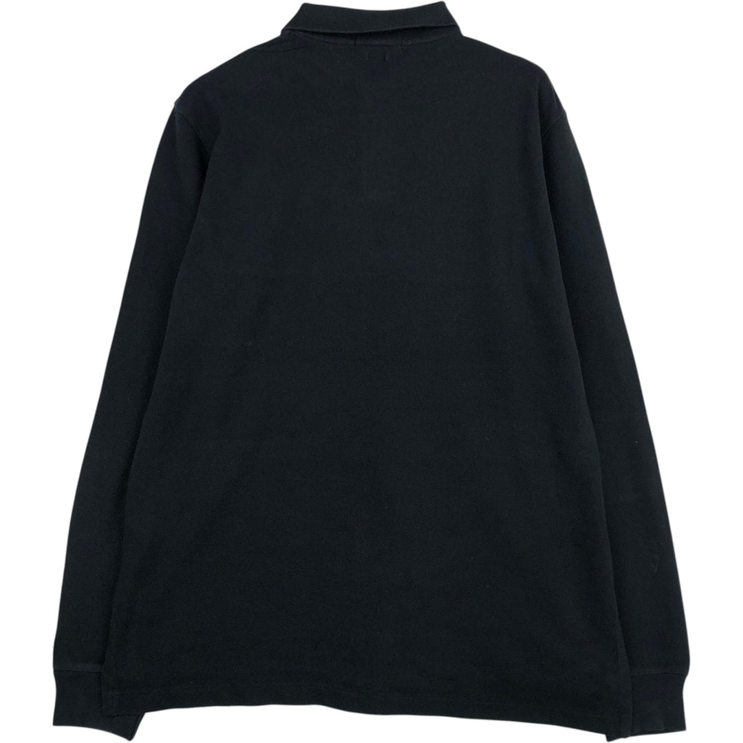 Ralph Lauren POLO RALPH LAUREN CUSTOM FIT long sleeve polo shirt men's size L cotton black type Vintage Second Hand