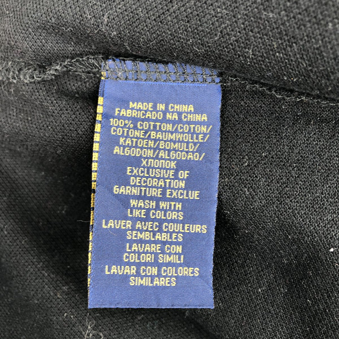 Ralph Lauren POLO RALPH LAUREN CUSTOM FIT long sleeve polo shirt men's size L cotton black type Vintage Second Hand