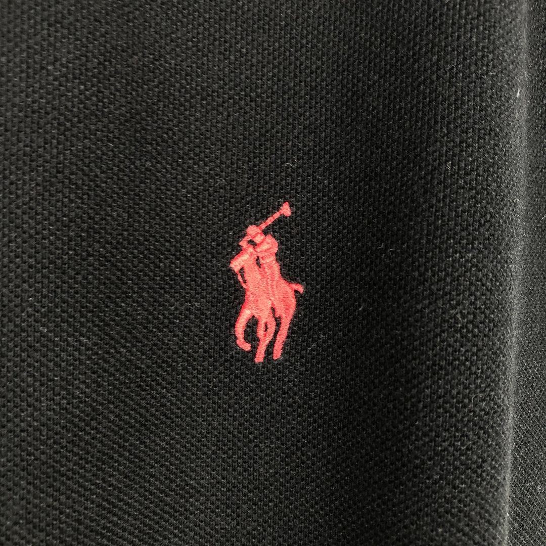Ralph Lauren POLO RALPH LAUREN CUSTOM FIT long sleeve polo shirt men's size L cotton black type Vintage Second Hand