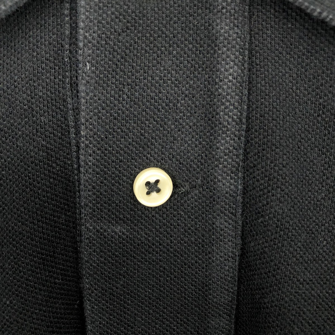 Ralph Lauren POLO RALPH LAUREN CUSTOM FIT long sleeve polo shirt men's size L cotton black type Vintage Second Hand