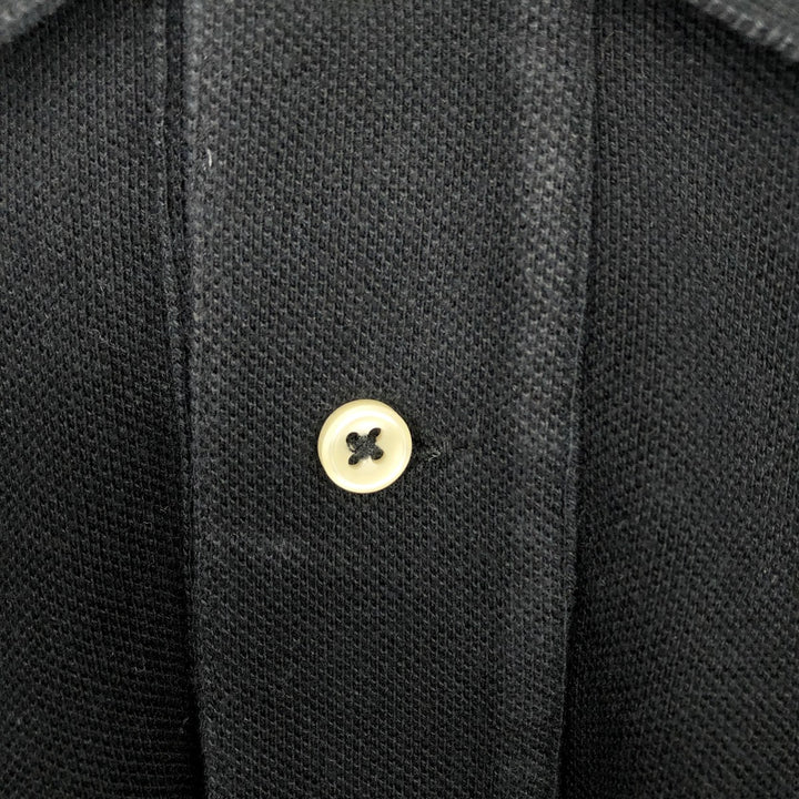 Ralph Lauren POLO RALPH LAUREN CUSTOM FIT long sleeve polo shirt men's size L cotton black type Vintage Second Hand