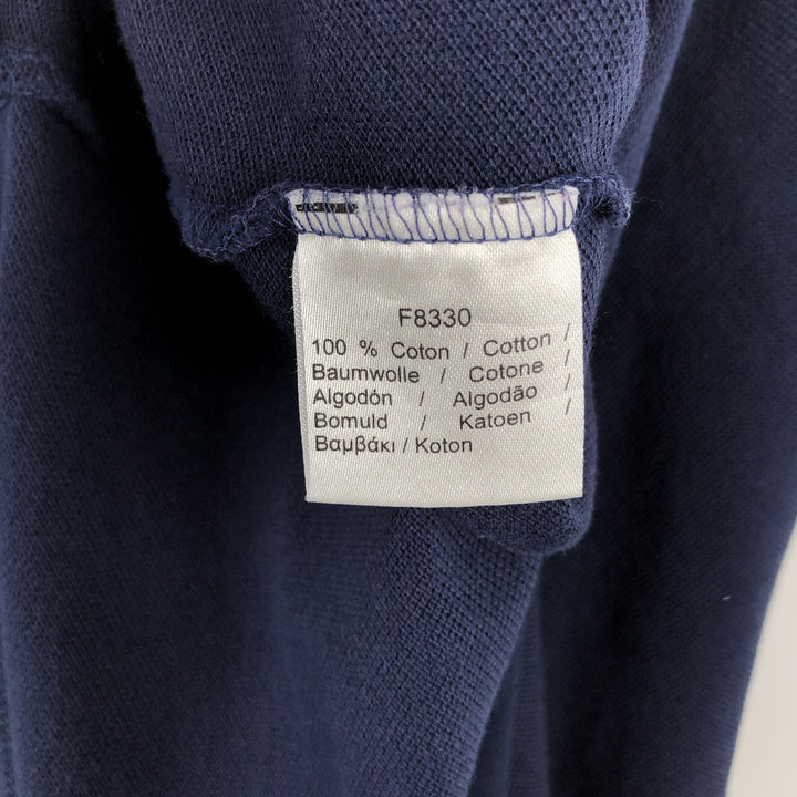 Lacoste Slim Fit Long-Sleeve Polo Shirt, Men's Size L (approx.) cotton navy blue type Vintage Second Hand