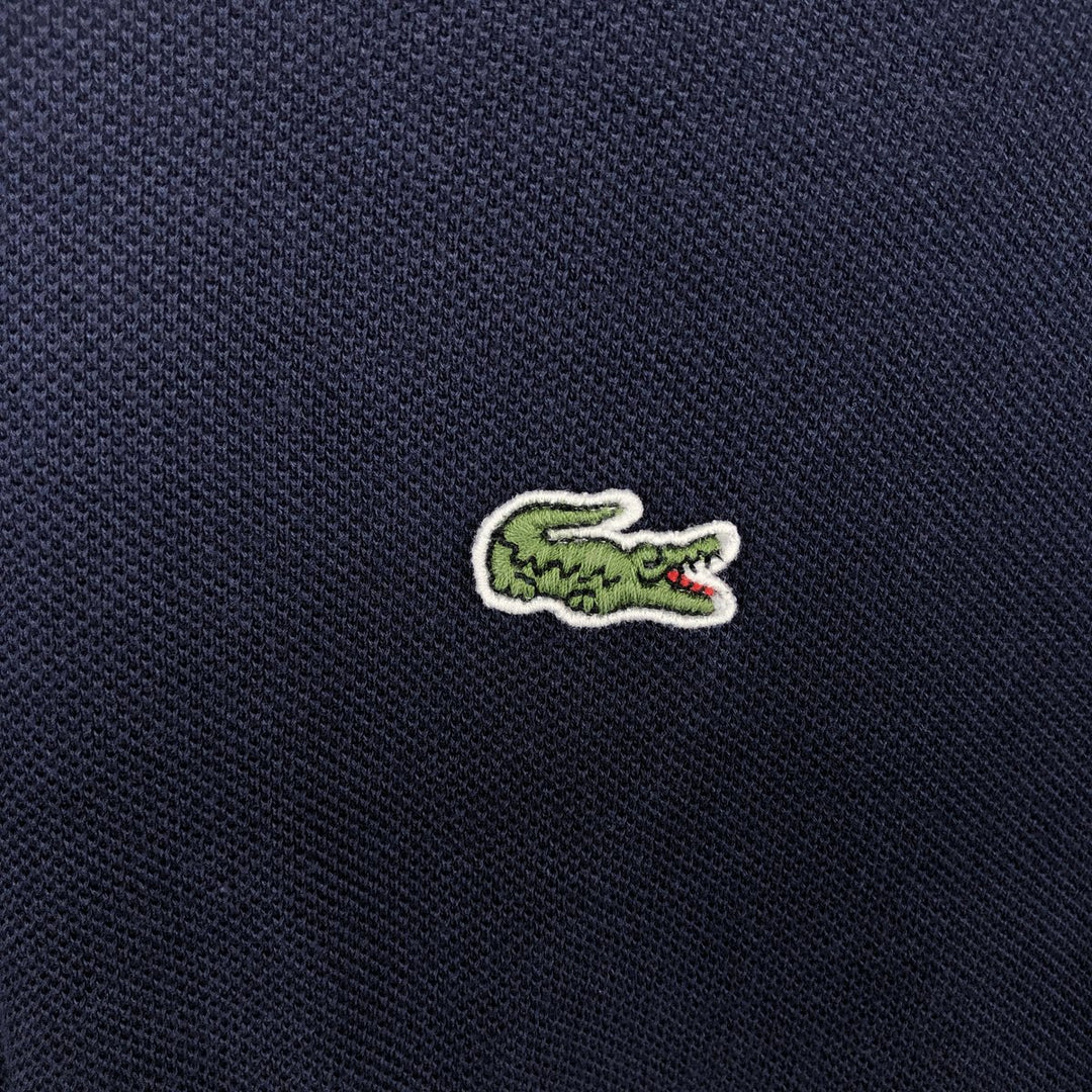 Lacoste Slim Fit Long-Sleeve Polo Shirt, Men's Size L (approx.) cotton navy blue type Vintage Second Hand