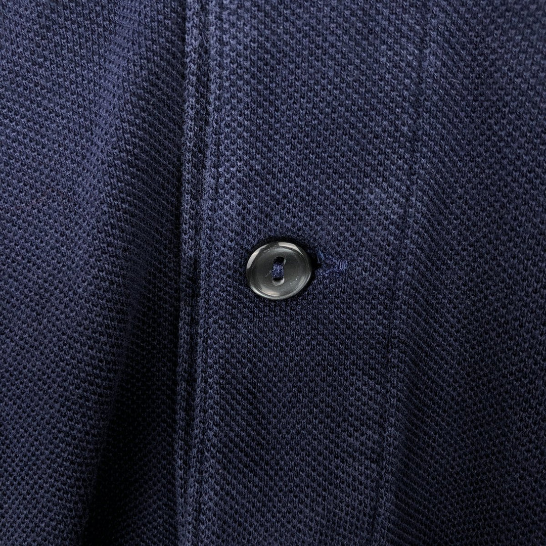 Lacoste Slim Fit Long-Sleeve Polo Shirt, Men's Size L (approx.) cotton navy blue type Vintage Second Hand
