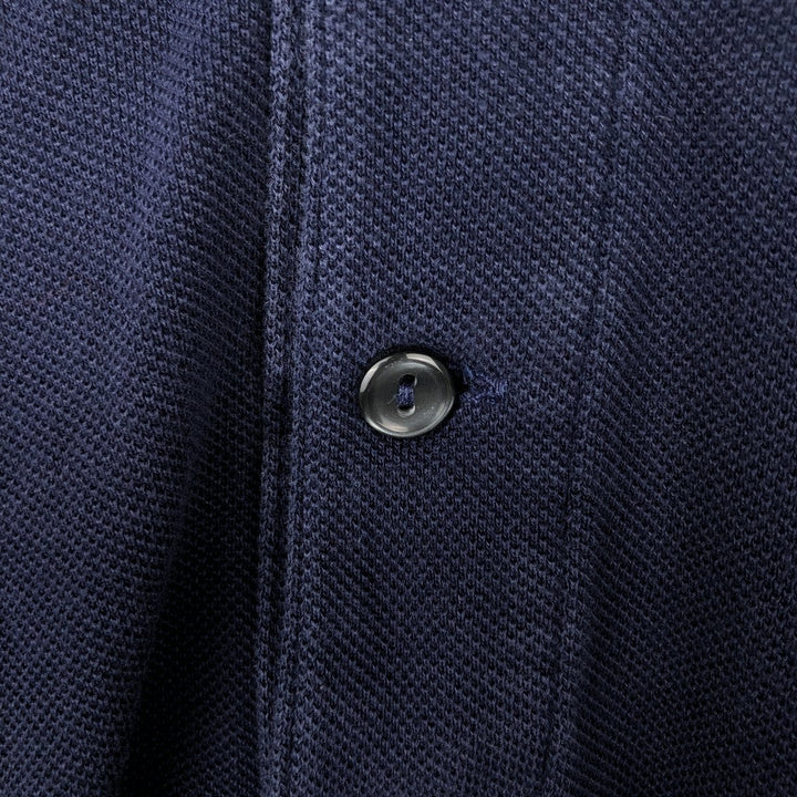 Lacoste Slim Fit Long-Sleeve Polo Shirt, Men's Size L (approx.) cotton navy blue type Vintage Second Hand