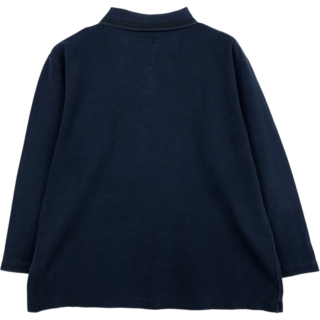 1990'S Calvin Klein long-sleeved polo shirt, men's size L equivalent, vintage. cotton navy blue type Vintage Second Hand