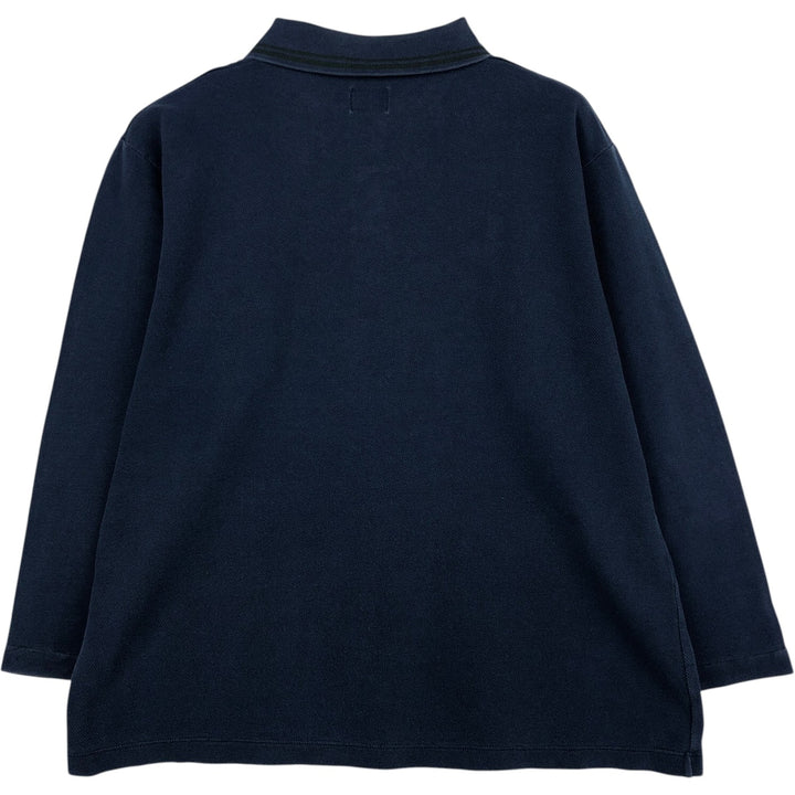 1990'S Calvin Klein long-sleeved polo shirt, men's size L equivalent, vintage. cotton navy blue type Vintage Second Hand