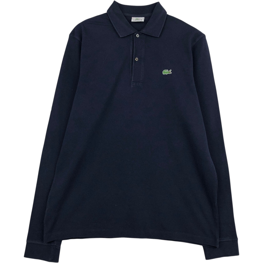 Lacoste French-designed long-sleeved polo shirt, size 6, men's XL cotton navy blue type Vintage Second Hand