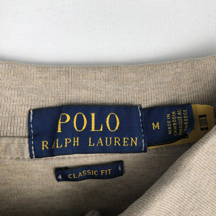Ralph Lauren POLO RALPH LAUREN CLASSIC FIT long sleeve polo shirt for men, size M cotton Beige type Vintage Second Hand