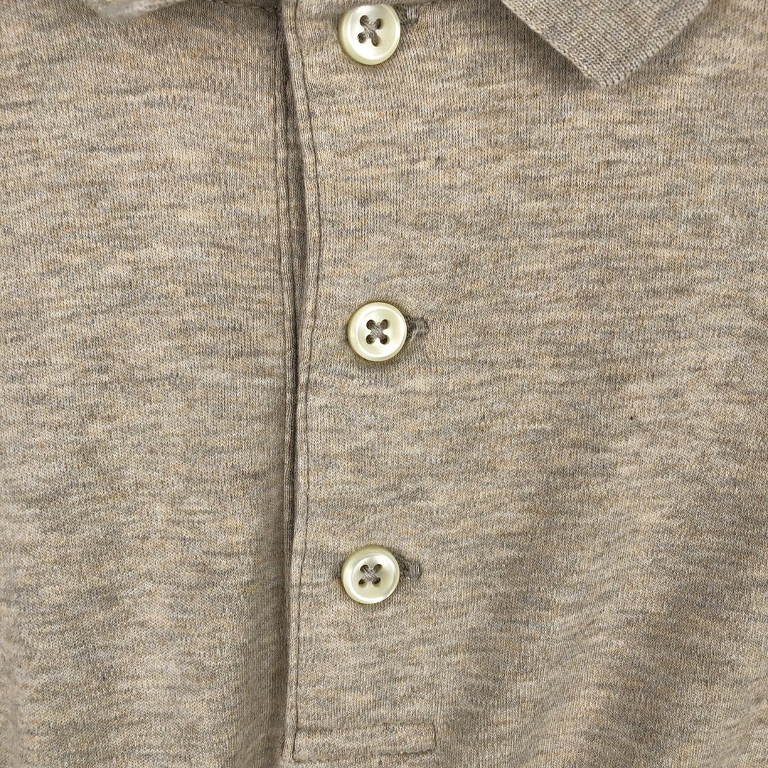Ralph Lauren POLO RALPH LAUREN CLASSIC FIT long sleeve polo shirt for men, size M cotton Beige type Vintage Second Hand