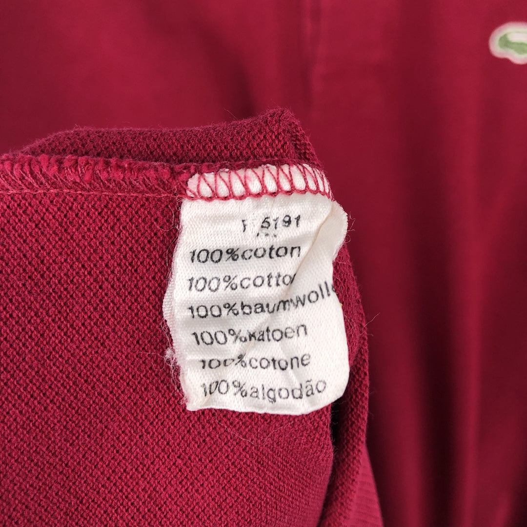 Lacoste LACOSTE Long Sleeve Polo Shirt Size 5 (Men's Size L) cotton red type Vintage Second Hand