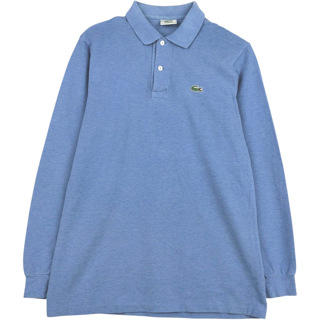 Lacoste long-sleeved polo shirt, men's size M (approx.) cotton Blue type light blue Vintage Second Hand