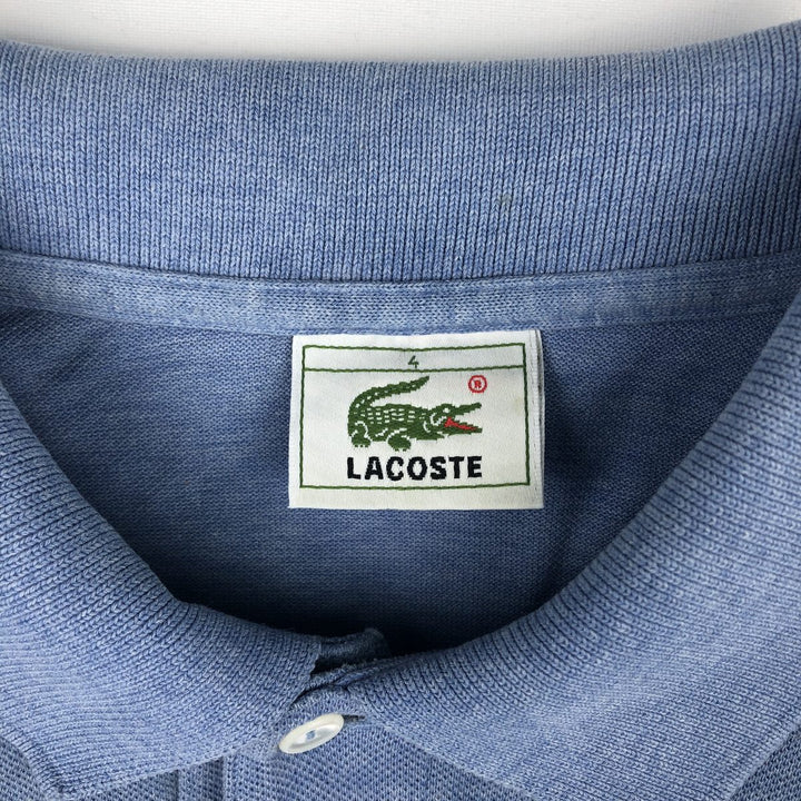 Lacoste long-sleeved polo shirt, men's size M (approx.) cotton Blue type light blue Vintage Second Hand