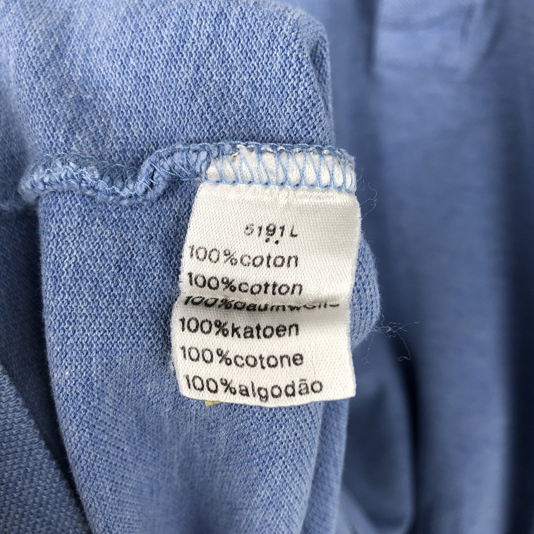 Lacoste long-sleeved polo shirt, men's size M (approx.) cotton Blue type light blue Vintage Second Hand