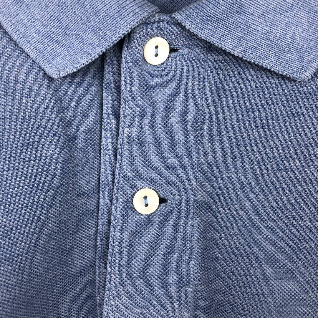 Lacoste long-sleeved polo shirt, men's size M (approx.) cotton Blue type light blue Vintage Second Hand