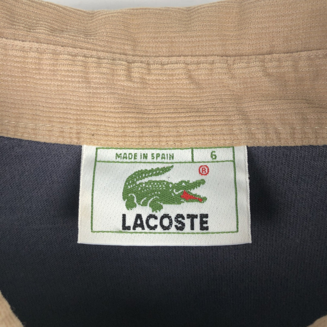 Lacoste Multi-stripe Long-Sleeve Striped Polo Shirt, Size 6 (Men's XL equivalent) cotton Purple type blue-purple Vintage Second Hand