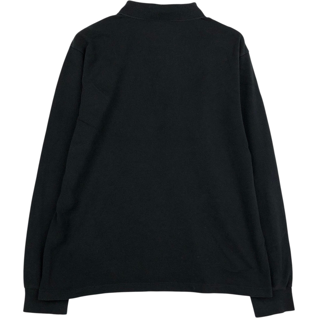 Lacoste French-designed long-sleeved polo shirt, men's size L cotton black type Vintage Second Hand
