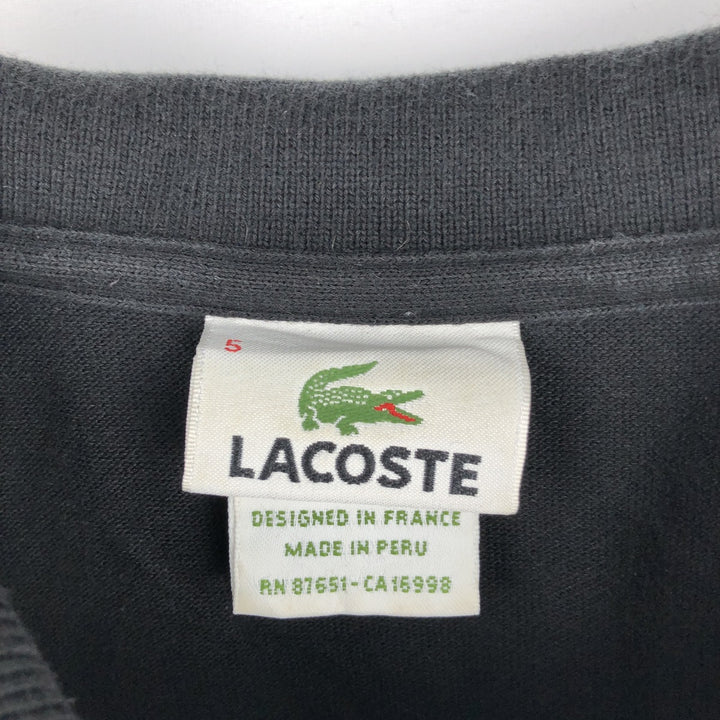 Lacoste French-designed long-sleeved polo shirt, men's size L cotton black type Vintage Second Hand