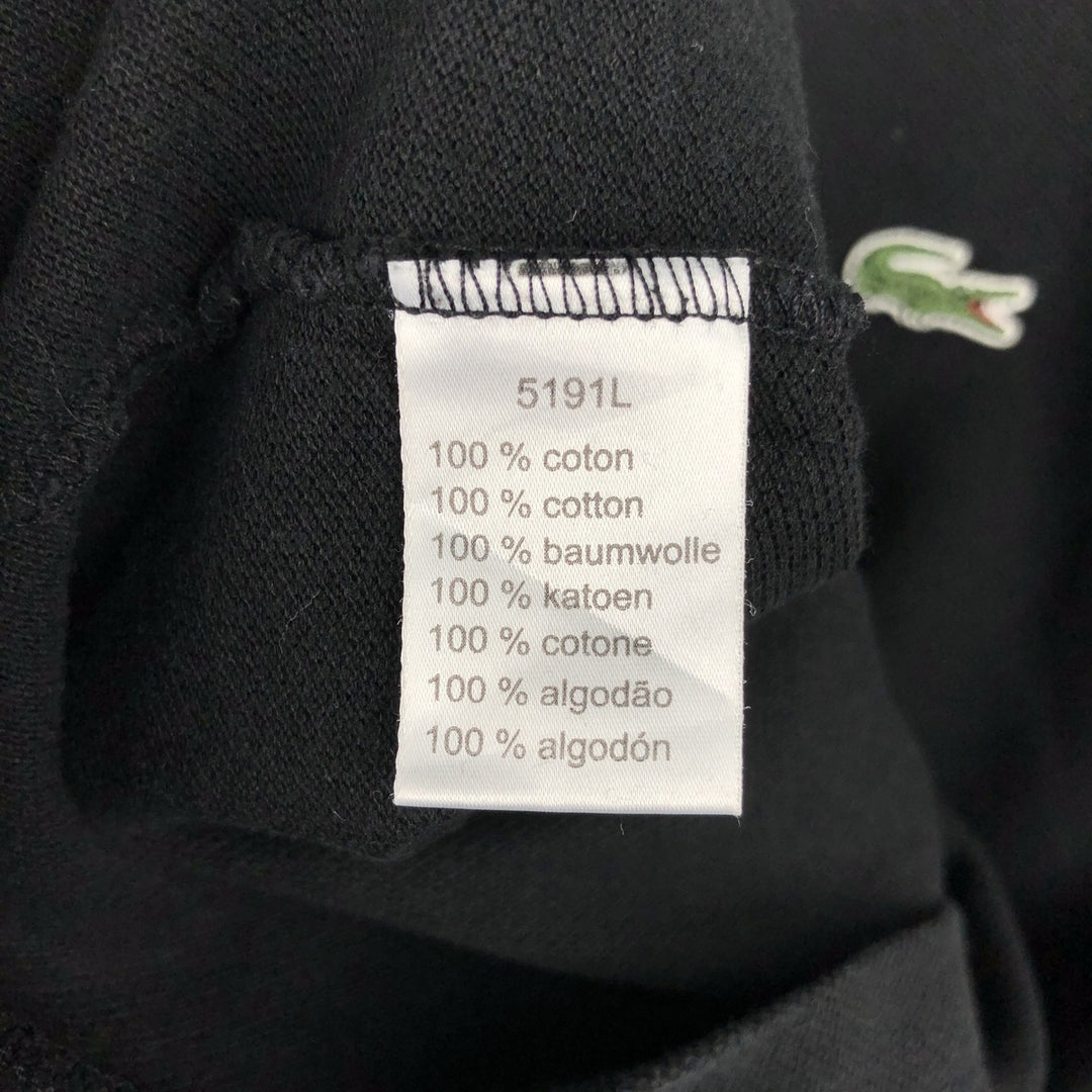Lacoste French-designed long-sleeved polo shirt, men's size L cotton black type Vintage Second Hand