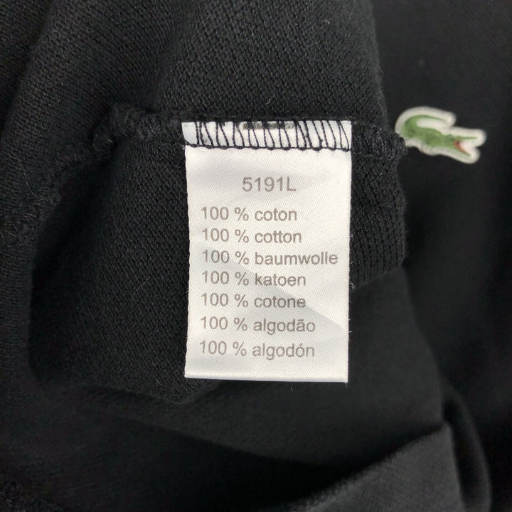 Lacoste French-designed long-sleeved polo shirt, men's size L cotton black type Vintage Second Hand