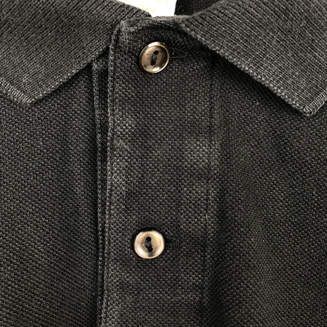 Lacoste French-designed long-sleeved polo shirt, men's size L cotton black type Vintage Second Hand