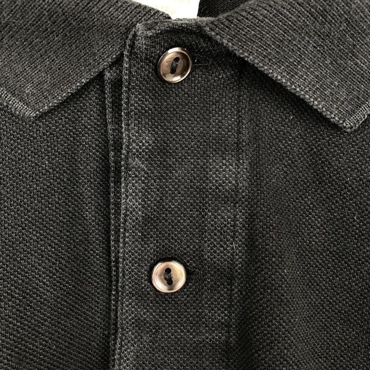 Lacoste French-designed long-sleeved polo shirt, men's size L cotton black type Vintage Second Hand