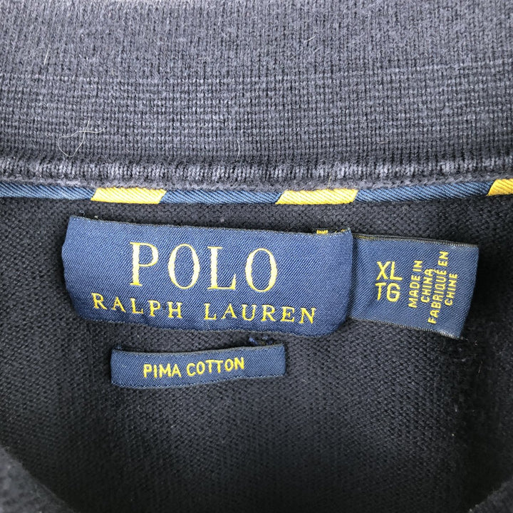 Ralph Lauren POLO RALPH LAUREN Long Sleeve Polo Shirt Men's XL cotton navy blue type Vintage Second Hand