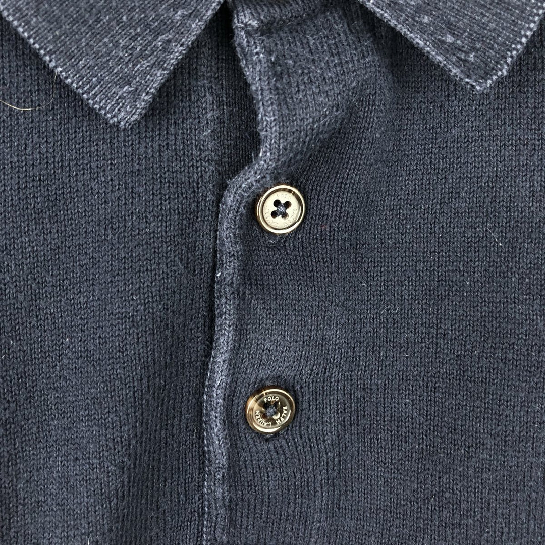 Ralph Lauren POLO RALPH LAUREN Long Sleeve Polo Shirt Men's XL cotton navy blue type Vintage Second Hand