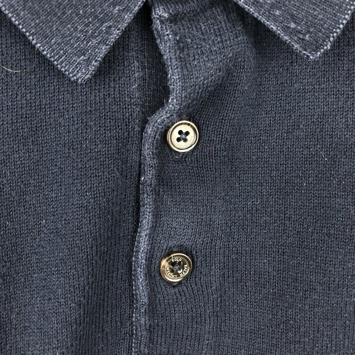Ralph Lauren POLO RALPH LAUREN Long Sleeve Polo Shirt Men's XL cotton navy blue type Vintage Second Hand