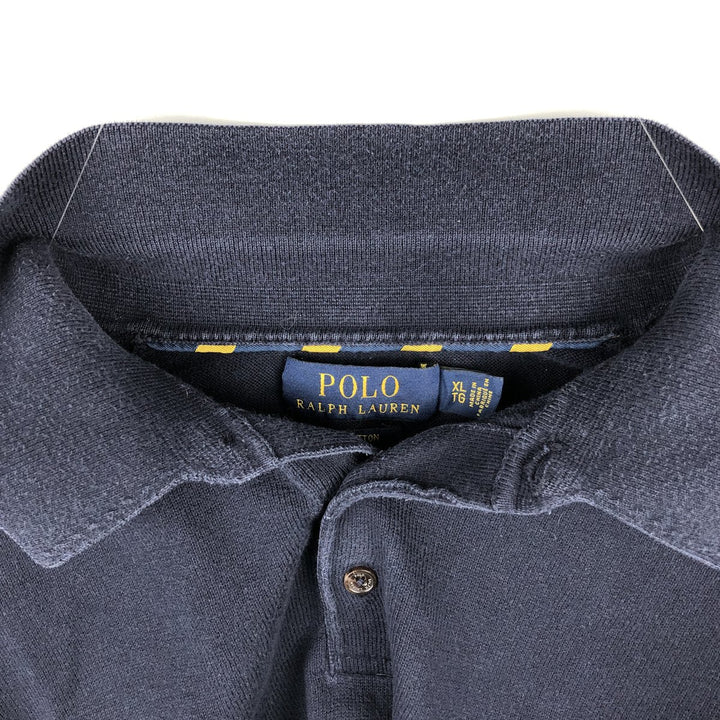 Ralph Lauren POLO RALPH LAUREN Long Sleeve Polo Shirt Men's XL cotton navy blue type Vintage Second Hand