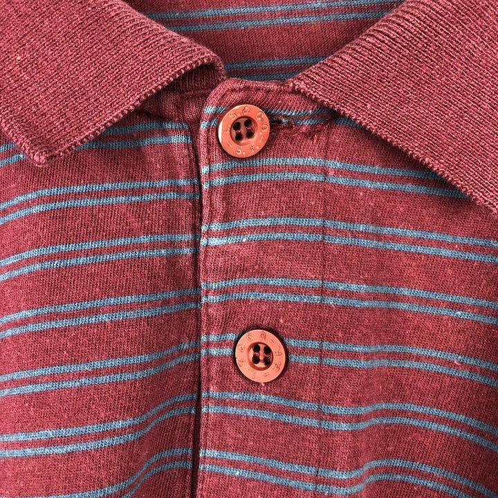 Levi's long-sleeved striped polo shirt, men's size XL (approx.) cotton red type Vintage Second Hand